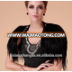 Womens clothes black long hair goat fur cape shawl European style