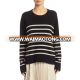 Striped Boxy Cashmere sweater with rib-knit cuffs and hem women's